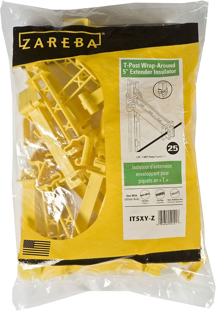 Amazon.com : Zareba IT5XY-Z Snap-on 5-Inch Extender Insulator, 25